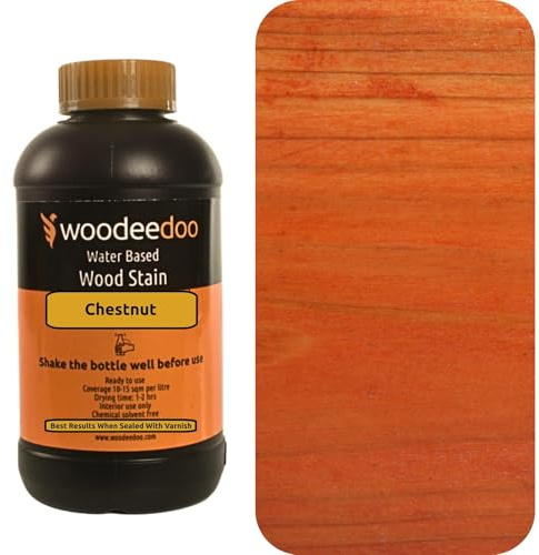 WooDeeDoo Water Based Wood Stain | Wood Dye | Ready to Use | Environmentally Friendly | Solvent Free | Odour Free | 200 ml | Chestnut