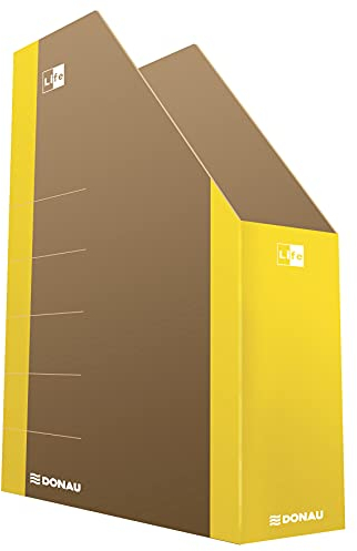 DONAU LIFE 3550001FSC-11 Stehsammler Stehordner Archive Box Pappe/ Karton - Gelb| bis zu 500 Blatt Für Büro, Schule und Zuhause zur Aufbewahrung von Dokumenten im A4 Format, Archivierung von Magazinen
