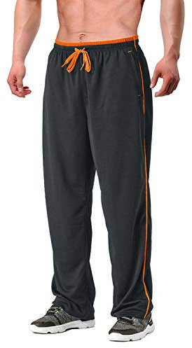 EKLENTSON Jogging Pantalon pour Hommes Pantalon Sport à Ourlet Ouvert Pantalon Survêtement Ample avec Zippées Poches