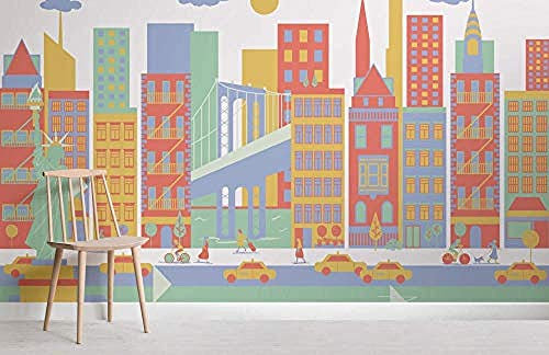 Art Wallpaper ZZXIAO Papier Peint New York City Living Papier Peint 3D Salle de séjour Chambre à coucher Salle de séjour Mural murale chambre enfant-250cm×170cm