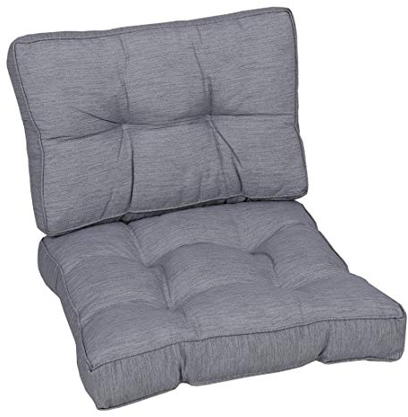 OUTLIV Lounge Ersatzkissen für Mittelmodul, 60 cm, Sitz- und Rückenkissen Set, Baumwolle/Polyester, Waschbar, des. 803 Grau-Meliert, 60x60x10 cm