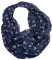 J26 Anker Haken Seide Sommer Loop Verlauf Glitzer Glitter Silk Uni Rundschal Schlauchschal Stola Schal leicht (Dunkelblau)