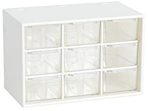 Small Plastic Organiser with Transparent Drawer, 3 Layer 9 Drawers Makeup Organizer Cosmetic Storage Boxes, Suitable to Store Cosmetics Jewelry All Kinds Of items For Kitchen, Bedroom, Dorm, White