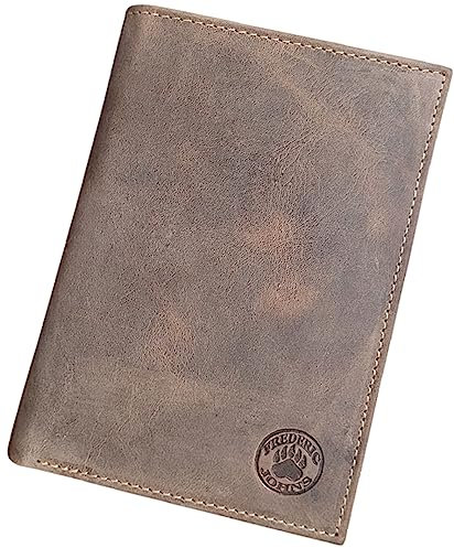 Portefeuille Cuir - Portefeuille Carte Grise - Portefeuille permis de Conduire - Portefeuille RFID - Format 3 Volets - Design français - modèle Tower (Noir) (Brun)
