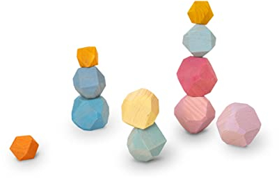 Ehrenkind® Balanciersteine | nachhaltig und natürliches Massivholz FSC® Zertifiziert |Tumi ISHI | nach Montessori Motorikspielzeug BUNT | Balanciersteine für Kinder