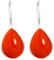 Jeweloporium 925 Silber Ohrring für Damen Orange Natürlich Karneol Edelstein Tropfen Baumeln Handgefertigt Sílbern Ohrring Halloween Geschenk Mode Schmuck