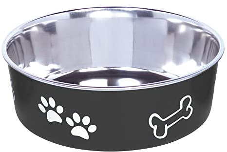 Nobby 73858 Stainless Steel Bowl Fusion Bol antidérapant Noir 20 cm 1,80 l