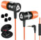 KLIM Fusion Auricolari con Microfono + Audio di Alta qualità + Cuffie di Lunga Durata con Memory Foam + Jack 3.5 mm per iOS Android PC + Orange (Ricondizionato)