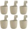 ENGELLAND 6 x Blumentopf zum Hängen, integriertes Drainagesystem, Farbe: Sand, Ø 15 cm, Pflanztopf-Kübel, Hängetopf, widerstandsfähig, rund, wetterfest, Kunststoff