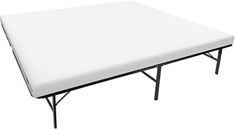 i-flair Metallbett Gästebett Klappbett LETTO 140x200 cm mit Matratze Slick | 12cm Höhe Faltbett auf Füßen mit Stauraum