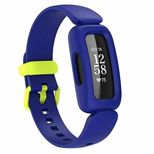 Strap-it Fitbit Ace 3 Silikonarmband (Blau/Gelb)