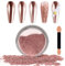 Laza Chrome Nail Powder Mirror Effect Metallic Dust Holographic Glitter Glazed Manicure Decoration Reflective Pigment for DIY Gel Polish Nail Art, Resin Craft, Gifts - Rose Gold