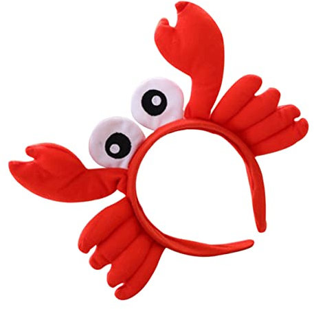 LABRIMP Haarschmuck Krabben Stirnband Kopfbedeckungen Aus Krabbenplüsch Kreative Hüte, Mützen & Caps Für Herren Halloween Hummerkopf-bopper Hummerscheren Tier Krabbenklaue Kind