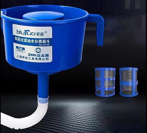 Jieotwice Separatore Olio-Acqua Filtro a Doppio Strato Imbuto Filtro Benzina Diesel Attrezzatura per La Separazione del Carburante Automobilistico con Elemento Filtrante Incorporato