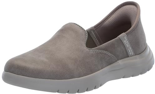 Skechers - Mocasines sin cordones para mujer, gris topo, 35 EU