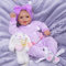 BABESIDE Bambole Rinato Sunny 17 Pollici Realistica Bambola Neonata Bambola Bambola Realistica Bambino Doll Corpo Morbido Tessuto Bambole Reincarnate Bambola Reale Aprire Gli Occhi,Viola