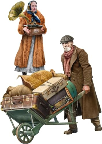 MiniArt 38089 1:35 Figuren Reisende Händler mit Gepäck (2) - originalgetreue Nachbildung, Modellbau, Plastik Bausatz, Basteln, Hobby, Kleben, Modellbausatz, Zusammenbauen, unlackiert