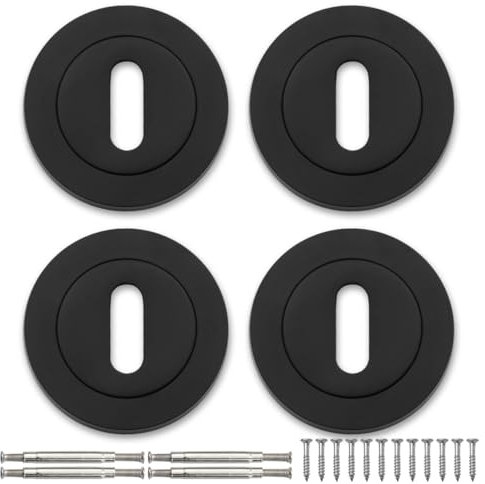 Bwintech 2 paires de cache-trous 52MM noir mat pour trou de serrure
