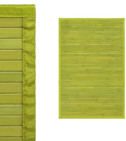 DAMDAM GO Alfombra Antideslizante, Alfombra de Madera de Bambú, Antimanchas, Resistente a la Humedad, para Salón, Dormitorio, Cocina, Baño, Pasillo (Verde)