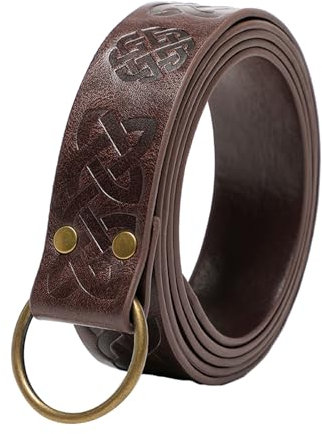 Mittelalterliche Gürteltasche aus Leder, Gürteltasche, LARP, Kostüm-Zubehör für Damen und Herren, Leder-Bauchtasche, Khaki-Gürtel