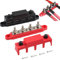 SSEHCWAN 12V-48V DC Bus Bar Power Distribution Block, 4 x M8 (5/16) Terminal Studs, 250A, Red, Screw Connector, Plastic, 4 Positions, 18cm x 6cm, Panel Mount, Battery Terminal Bus Bar