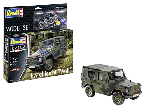 Revell Modellbausatz LKW gl leicht Wolf – Militärfahrzeug, Geländewagen, Modell nach Originalvorbild, Detailgetreue Nachbildung, DIY Modellbau, für Sammler und Modellbauer ab 12 Jahren