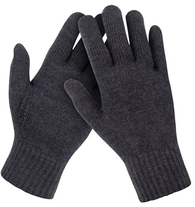 TOM FYFE Premium Merino Strickhandschuhe Unisex Anthrazit/S/M | Made in Europe