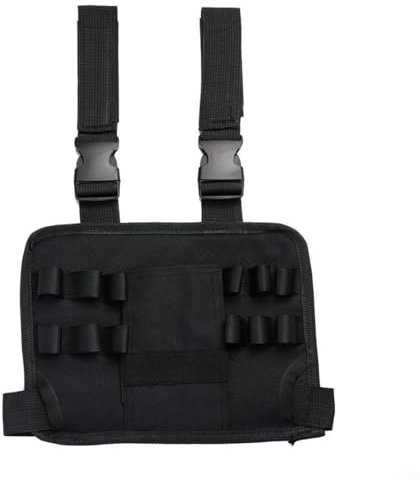 Emiif Wasserdichter Bohrer-Holster, Taillen-Werkzeugtasche, multifunktionale elektrische Gürteltasche mit 8 Ringen, Beingurt für Elektriker, Tischler, Dachdecker, Heimwerker, schwarz, 30 x 25 x 2 cm