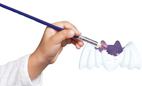FIESTAS GUIRCA | Murcielago Blanco para Pintar (8 cm) - Pinturas Incluidas - Accesorio de Truco o Trato para Halloween y Fiestas de Disfraces - Ideal para Decoración y Manualidades - Blanco