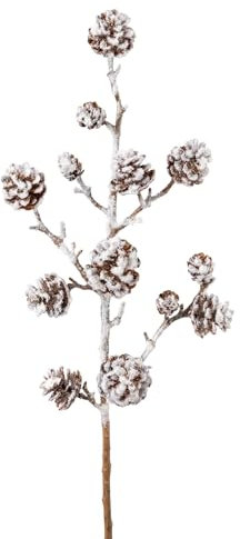 CREATIV green weihnachtlicher Tannenzapfen-Zweig 58 cm mit Schnee I künstlicher Zapfenzweig mit Schnee überzogenen Zapfen & Zweige I Weihnachtsdeko I Tischdeko für Weihnachten I Weihnachtsgesteck