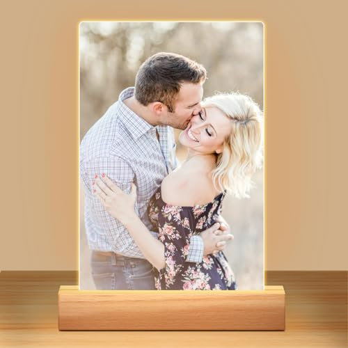 Zokeynice Cadre Photo Personnalisé, Cadre Personnalisé Photo, Lampe Personnalisée avec Photo, Cadeau Anniversaire Femme, Cadeau Noel Personnalisé pour Femme Homme Couple