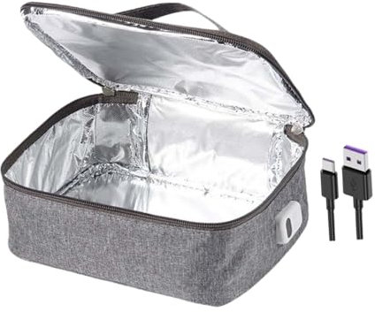 Sharplace Mini Scaldavivande da Forno Portatile con Manico in Tessuto Oxford USB, Pratico Scaldavivande per Campeggio, Picnic, Viaggi, Display Digitale