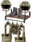 Tactical Gear Wall Mount, Motorcycle Helmet Holder Stand Jacket Hanger Plate Carrier Rack Display Organizer for Police Football Cycling Suit (Retro style)