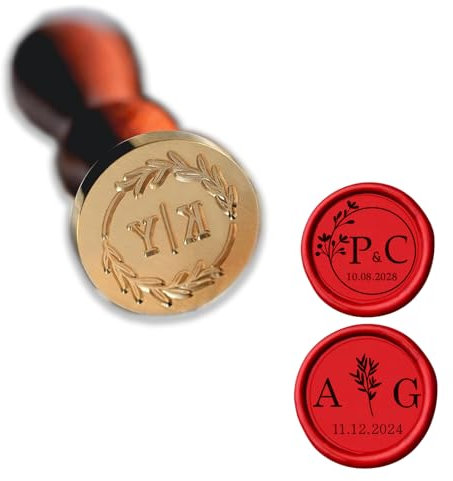 Generisch Personalisierter Wachssiegel Stempel, für Umschlag/Einladungen/Karten/Geschenk/Retro Wachs Siegel Wachsstempel Set, Wachsstempel Köpfe,Siegelwachsstempel für Kartenumschläge