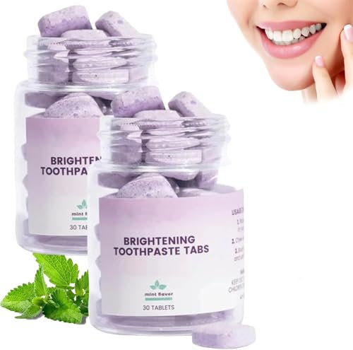 XJXZCFNB Purple Toothpaste Tablets,Whitening Toothpaste Tablets,Chewable Toothpaste Tablets,Travel Mouthwash Tablets,Removes Tooth Stains for Long-Lasting Freshness