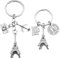 Porte-Clés Tour Eiffel 2 Pièces, Porte-Clés Créatif, Porte-Clés Commémoratif, Porte-Clés De Voyage, Porte-Clés Simple Et À La Mode