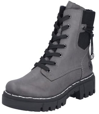 Rieker Damen 74031 Biker-Boot, Grau, 43 EU