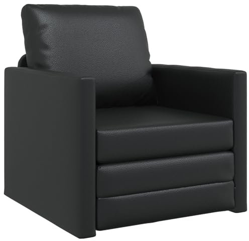 vidaXL Divano Letto 2-in-1 Nera 74x77x81 cm Pelle Sintetica