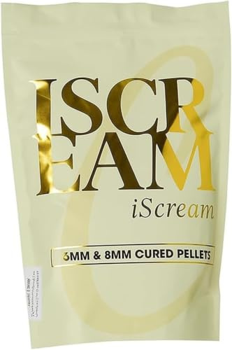 One More Cast OMC iScream Pellet Mix 1kg - 6mm & 8mm Cured Carp Pellets | Nutty Sauce Infused Pellets with Dark Halibut - For Spod Mix, PVA Bags and Margin Feeding