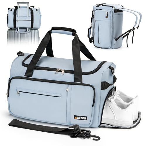 HENMI 43L Sporttasche & Reisetasche für Herren und Damen (Blau)