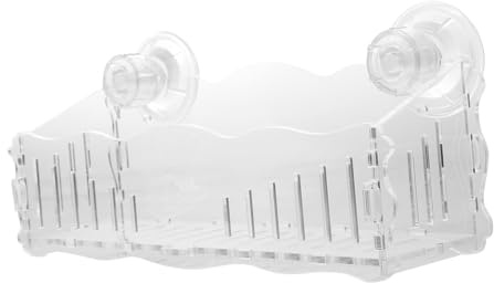 Veemoon Transparent Acrylic Aquarium Planter Cup with Large Suction Cup for Fish Tank Lightweight Aquatic Plant Holder for Breeding and Decoration Safe Vertical Plant Pot for Ornamental