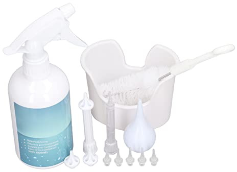 OEBUAFI Ear Irrigation Washing Kit Manual Ear Cleaning System with Squeeze Bulb and Nozzles, Ideal for Softly Removing Wax and Debris, Suitable for All Ages