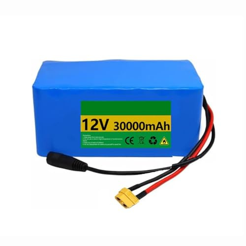 12V Batterie Lithium Étanche 30AH 3S12P Batterie De Remplacement pour Lampe De Mineur avec Chargeur Carte De Protection Intégrée pour 50W 150W 250W 300W Moteur T