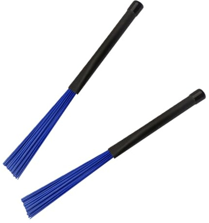 BESPORTBLE Cepillos de Nylon Accesorios Portátiles y Resistentes para Batería Azul Juego de 2 para Instrumentos de Percusión en Actuaciones Musicales