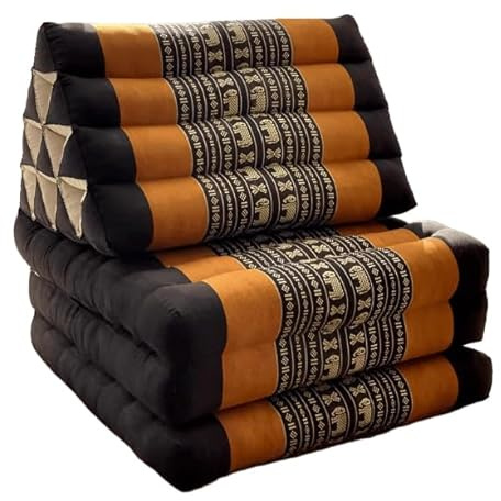 SJMDSDSC 3-Fold Mat with Triangle Cushion Fold Thai Cushion Comfortable TV Pillow Foldable Mattress with Cushion Made of Eco-Friendly Kapok for Massage Relaxation Reading(Size:165×50×30cm,Color:D)