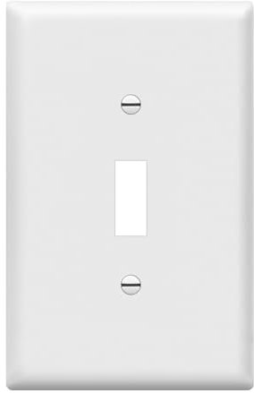 ENERLITES Toggle Light Switch Wall Plate, 1-Gang 4.88 x 3.11, Mid-Size, UL Listed, 8811M-W, White