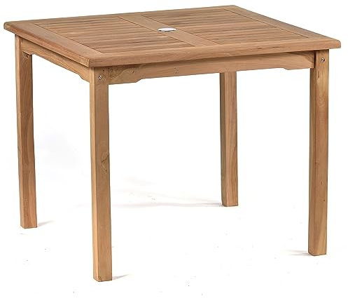 Güteklasse A Teak Holz Garten Tisch – quadratisch die Holzmöbel Bistro Tisch 90 cm x 90 cm
