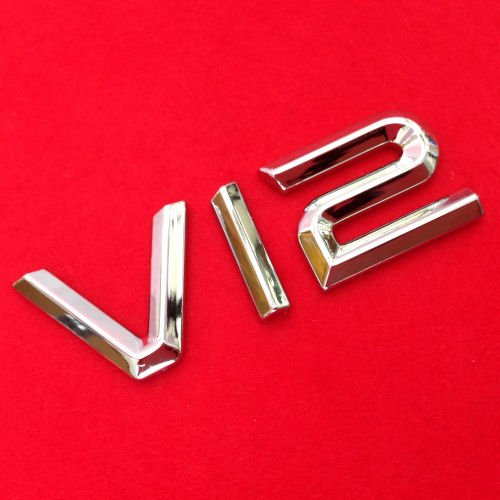 AutoScheich® V12 Emblem Zeichen Chrom Schriftzug Auto Aufkleber Motorhaube Kotflügel Logo 3D