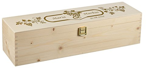 Caisse à Vin Boîte en bois avec gravure personnalisée avec motif rêve de mariage