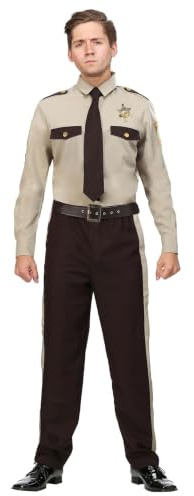Sheriff Costume for Men Authentic Western Outfit with Badge, Belt, and Accessories